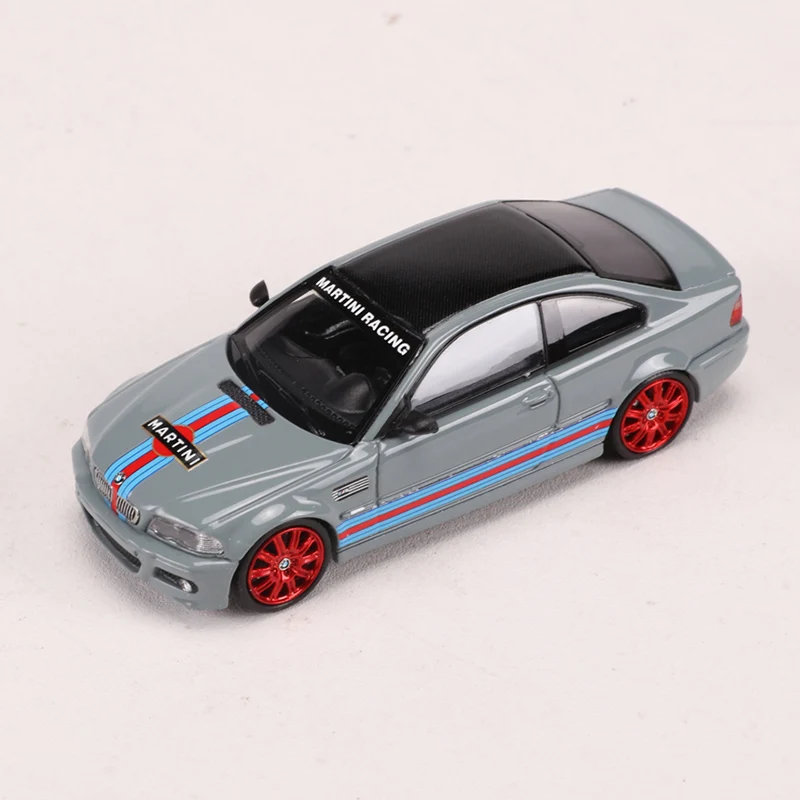 Stance Hunters 1:64 E46 M3 modelo de coche de aleación, rojo/plata/Negro, juguetes para niños, regalos de Hobby, colección de exhibición de adornos