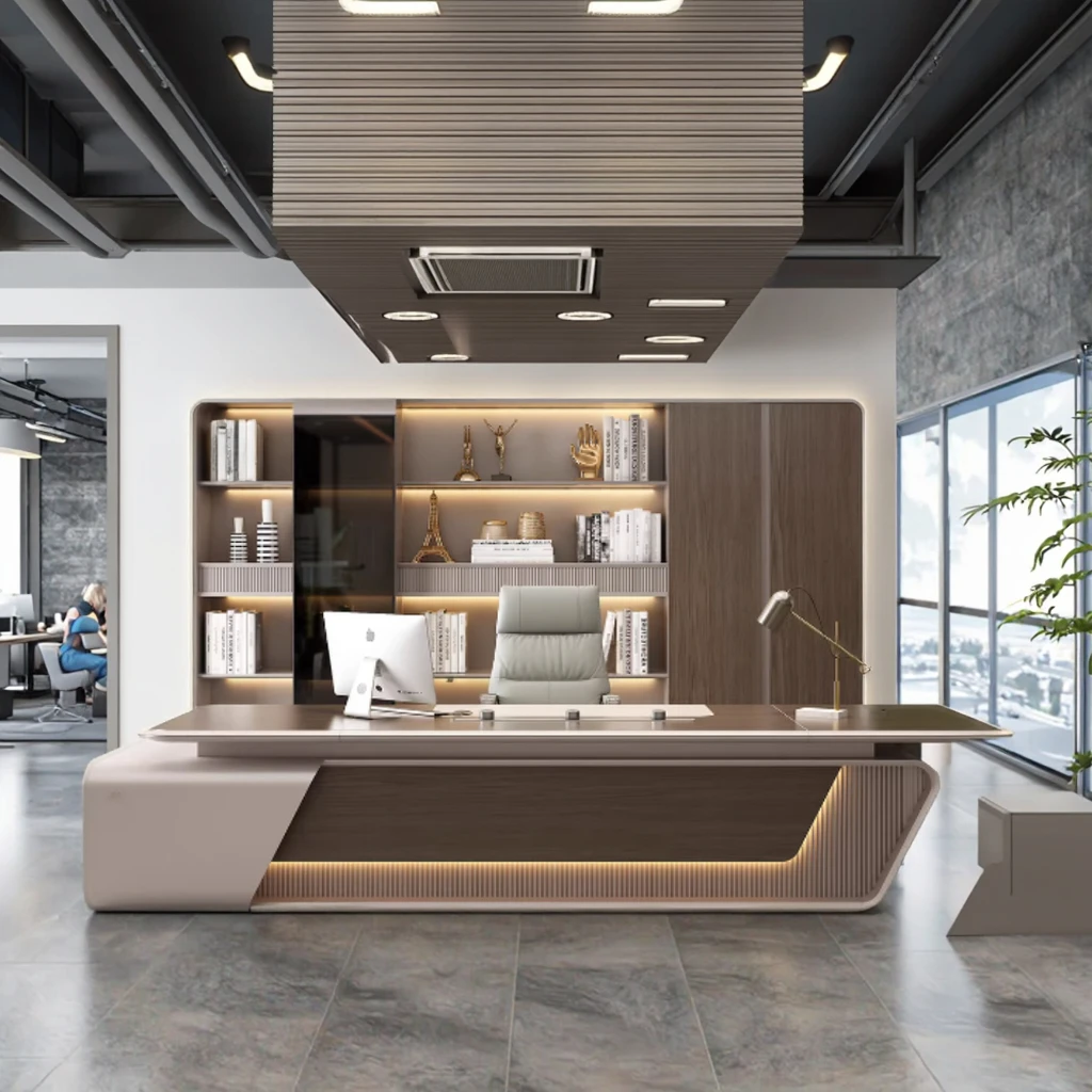 

Роскошный деревянный офисный стол для руководителя, складной, I-образной формы, с тумбой для документов и выдвижными ящиками