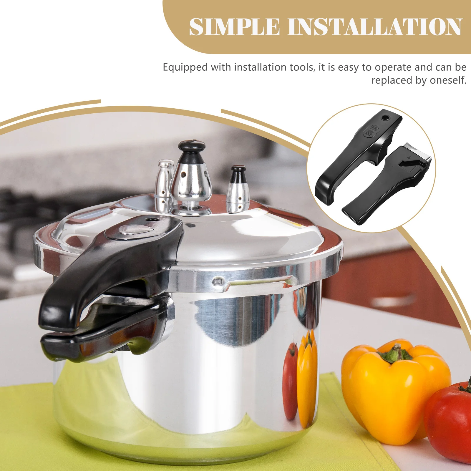 

Pressure Cooker Handles 18 22mm Bakelite Replacement Gasket Heat Resistant Pan Grips Black Universal Wok Pot Handle Accessories