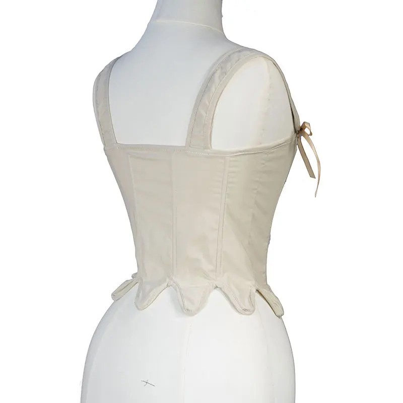 Corsé Retro con cordones para mujer, Top corto sin mangas con tirantes finos, corpiño, corsés, camisola ajustada Medieval, prendas de vestir para discoteca