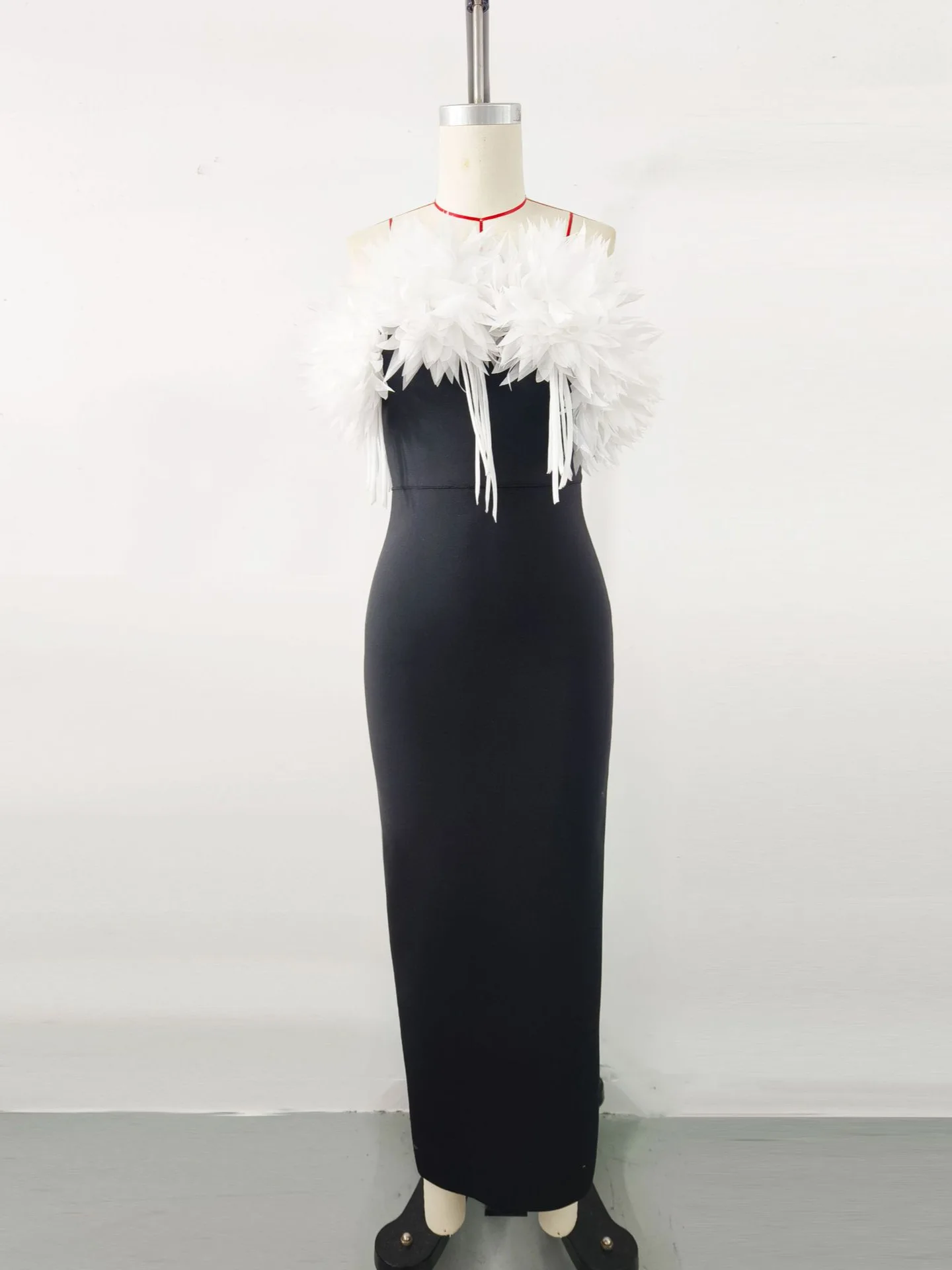 Sukienka bandażowa suknia wieczorowa biała elegancka sukienka w kwiaty slim fit sukienka na przyjęcie weselne sukienka