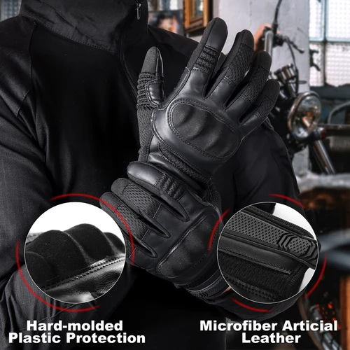 Imagen 2 del producto Guantes tácticos de cuero PU para pantalla táctil, manoplas antideslizantes para ciclismo, carcasa dura, senderismo, combate, caza, Airsoft, conducción