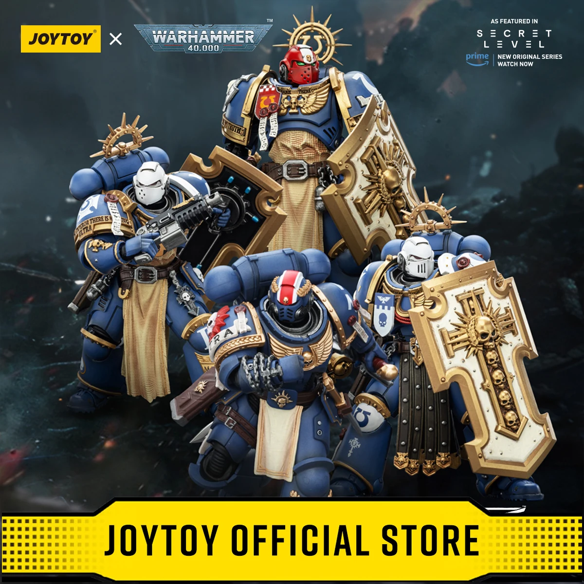 

JOYTOY Warhammer 40k 1/18 Action Figures Ultramarines Titus with Laurels of Victory Metaurus Levantus Torvald