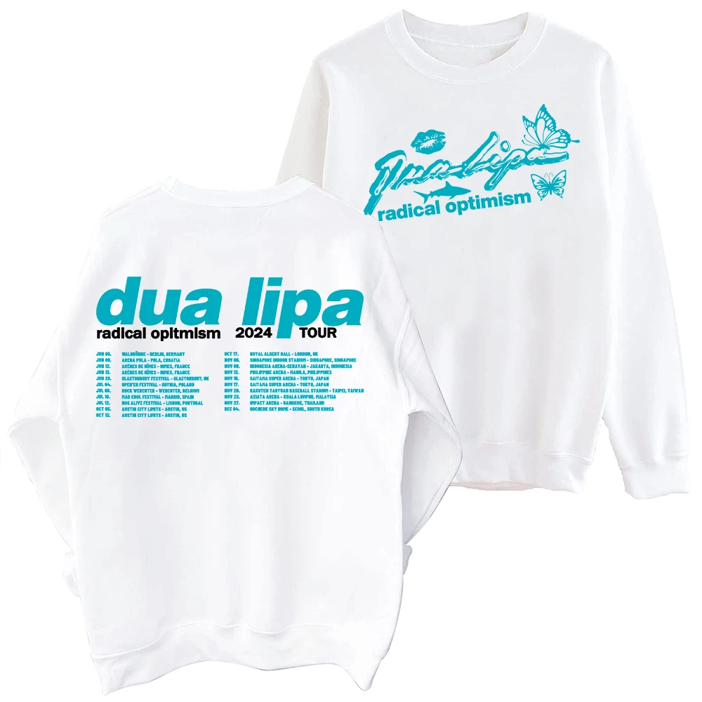 Dua Radical Optimism Tour 2024 Lipa Sweatshirt Harajuku Round Neck Long Sleeve Oversized Hoodie Fans Gift