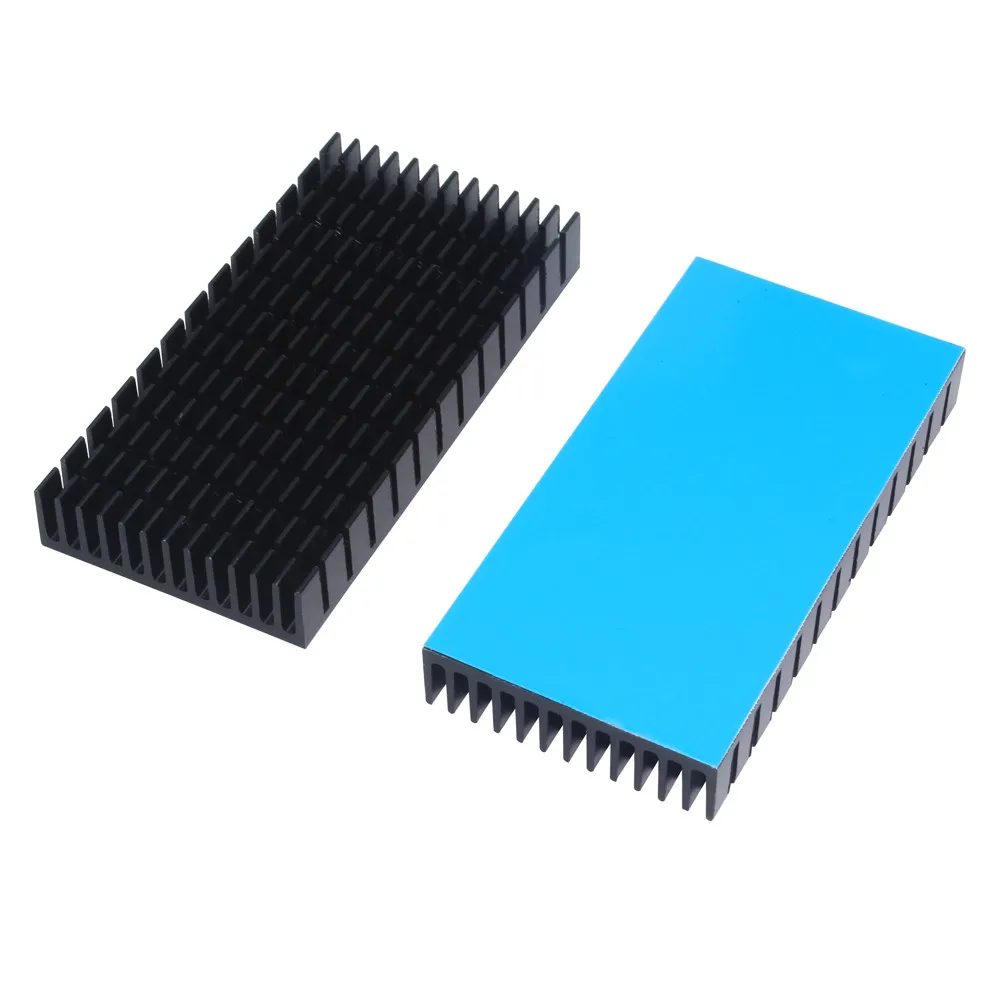 Disipador de calor de aluminio, radiador para Chip IC electrónico RAM, LED de refrigeración con cinta térmica, 80x40x11mm, 4 piezas