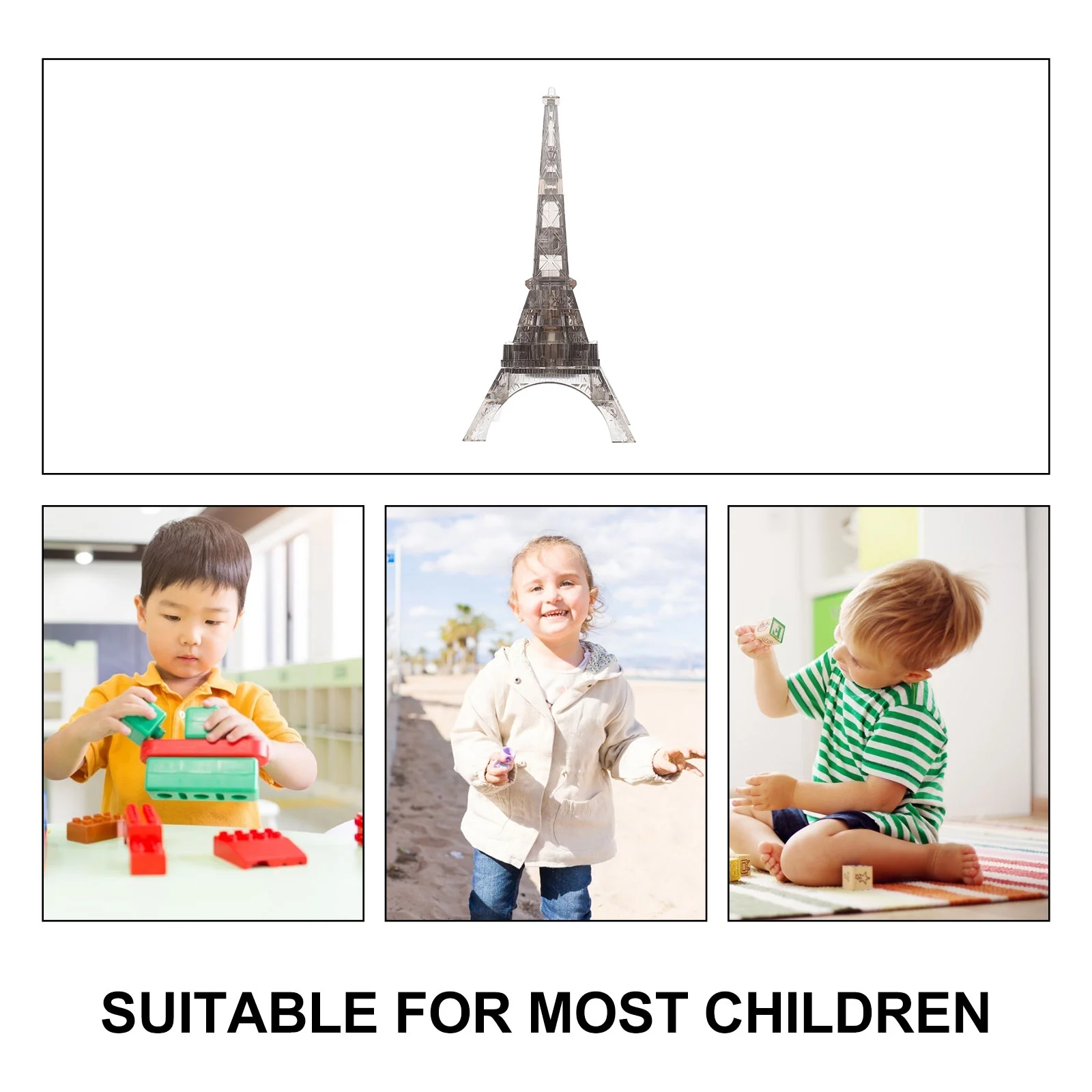 Torre Eiffel Building Blocks modello 3D puzzle Aldult cristallo trasparente plastica educativo bambino