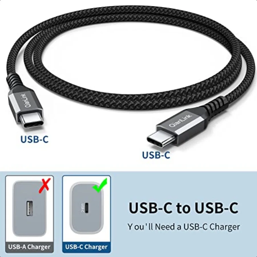 USBC-zu-USBC-Kabel, 60 W, 2 Stück, 3,3 Fuß, USBC-Typ-C-Schnellladekabel für iPhone 15 16 Pro Max Plus, Samsung Galaxy S24 S23