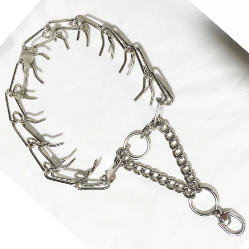 

Pet Dog Training Stimulation Chain Stainless Steel Dog Collar, Control Chain Large Dog Anti-Rush Training