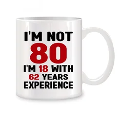 80th Birthday Gifts for Women Men, 80 Year Old Birthday Gifts Mugs Funny Birthday Christmas Gifts Novelty Coffee Cups 11 oz