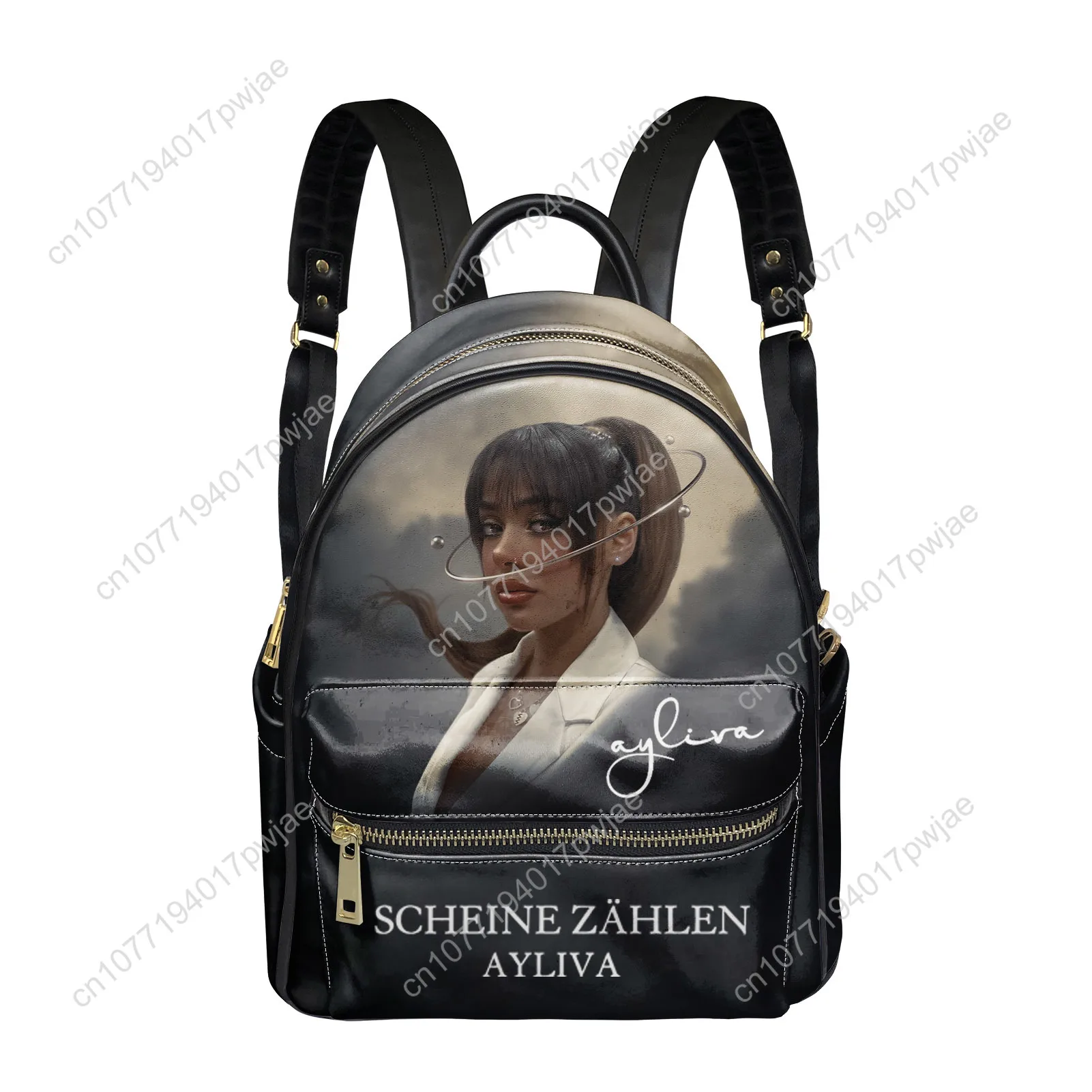 Ayliva Schwarzes Herz Wunder Backpack Womens Men Personalized Double Shoulder Bag Business Travel Bookbag Rucksack Gift Daypack