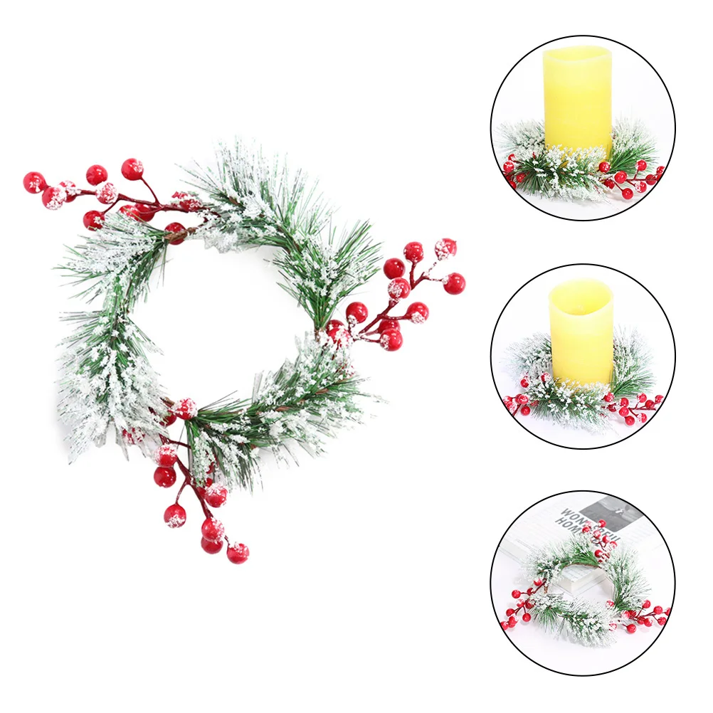

Christmas Ring Simulation Wreath Holiday Table Decoration Door Wall Xmas Wreaths Mini Christmas Wreath