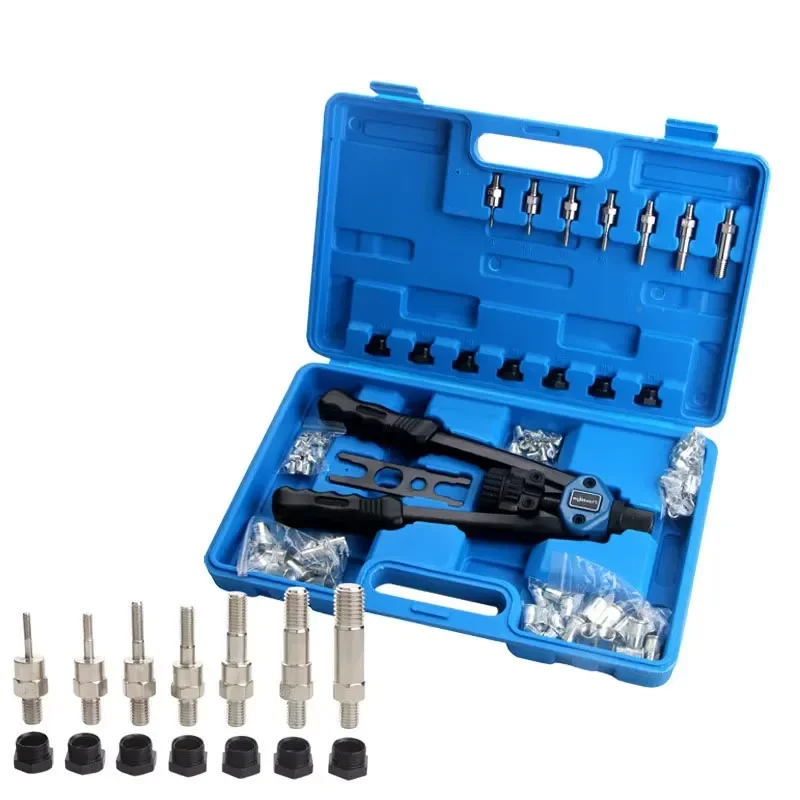 Manual Rivet Nut Tool M3 M4 M5 M6 M8 Hand Threaded Insert Gun Heavy Duty Fastener Installation Kit for Metal Repair Work Hand
