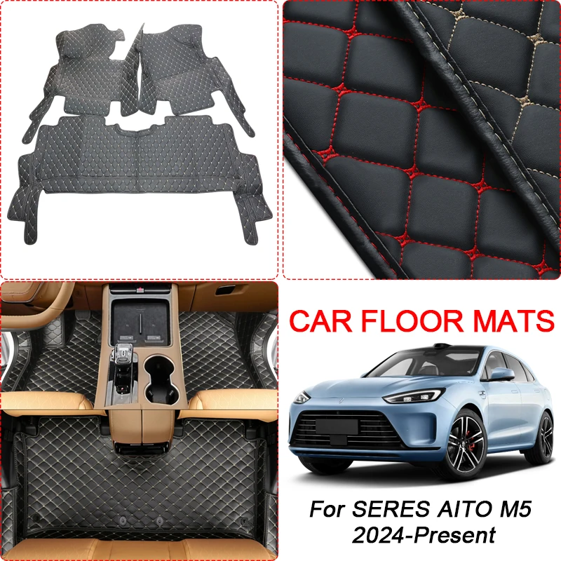 Car Floor Mat 3D Full Surround For SERES AITO M5 2024-Present Protect Liner Foot Pad Carpet PU Leather Waterproof Auto Accessory