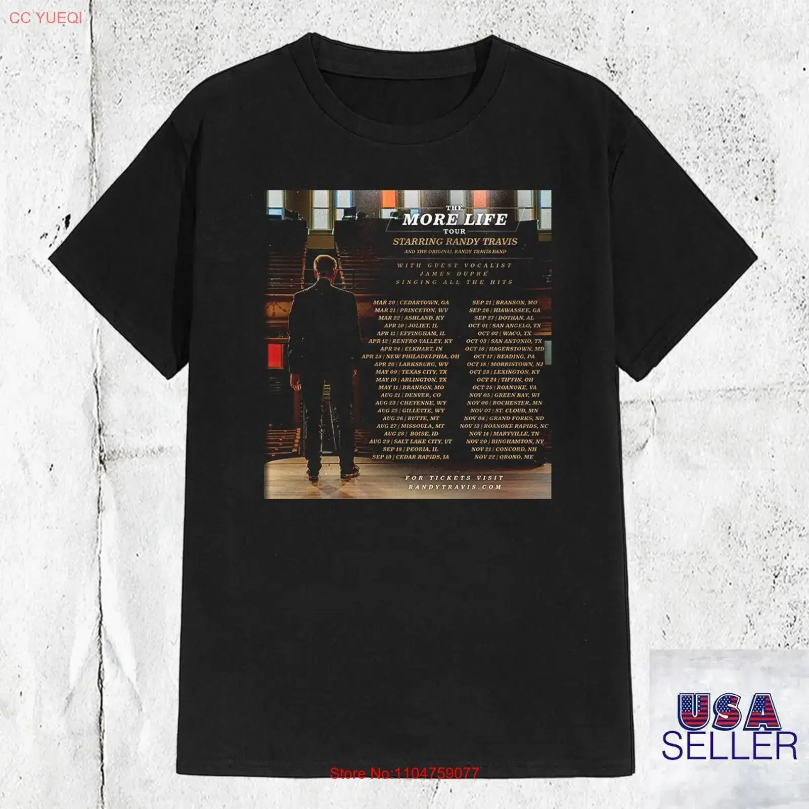 Футболка RANDY TRAVIS MORE LIFE TOUR 2025, размеры S-5XL, ET1172, винтажная, с эффектом потертости, универсальная, унисекс, эластичная, мужская