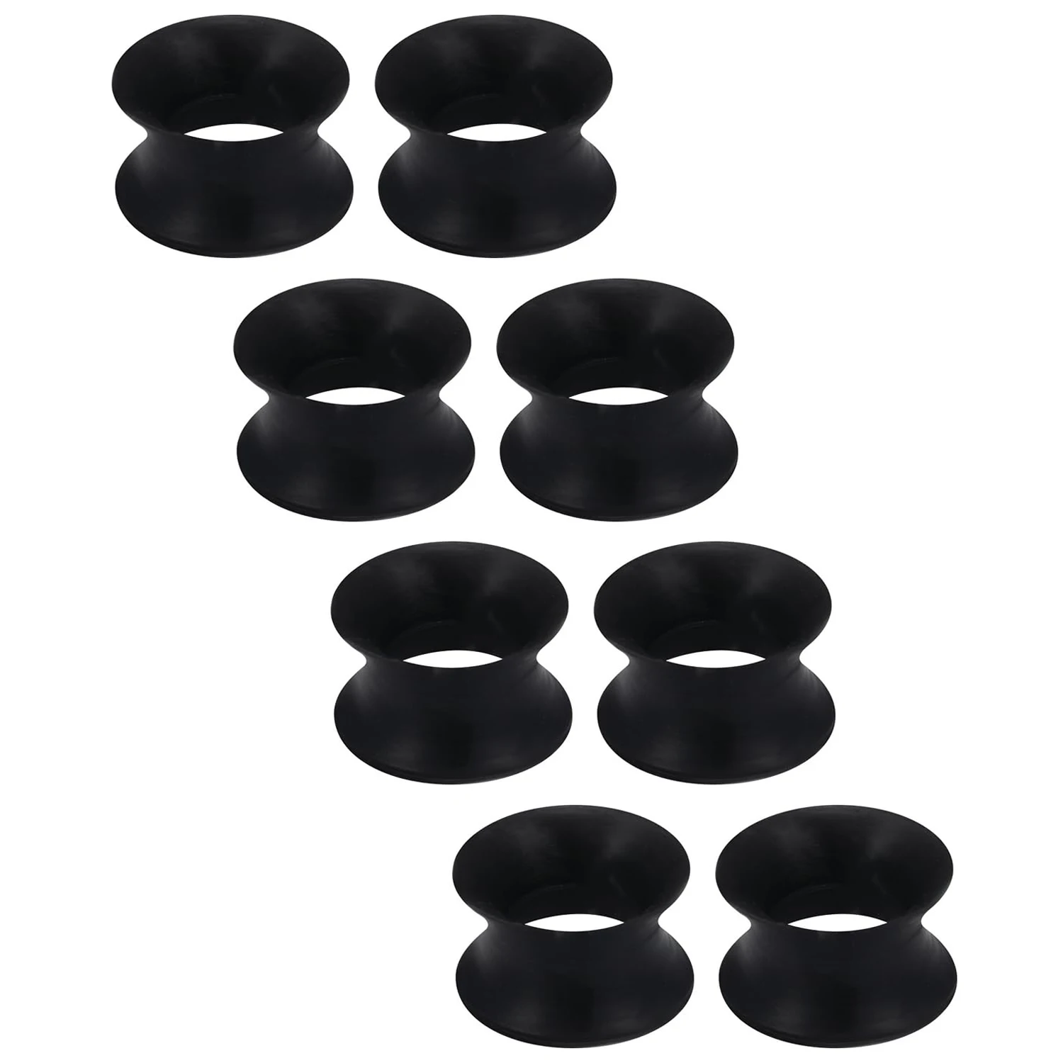 4 Pairs Black White Clear Ultra Thin Silicone Double Flared Flexible Tunnel Ear Expander Stretching Plug Earrings Set 3mm-38mm