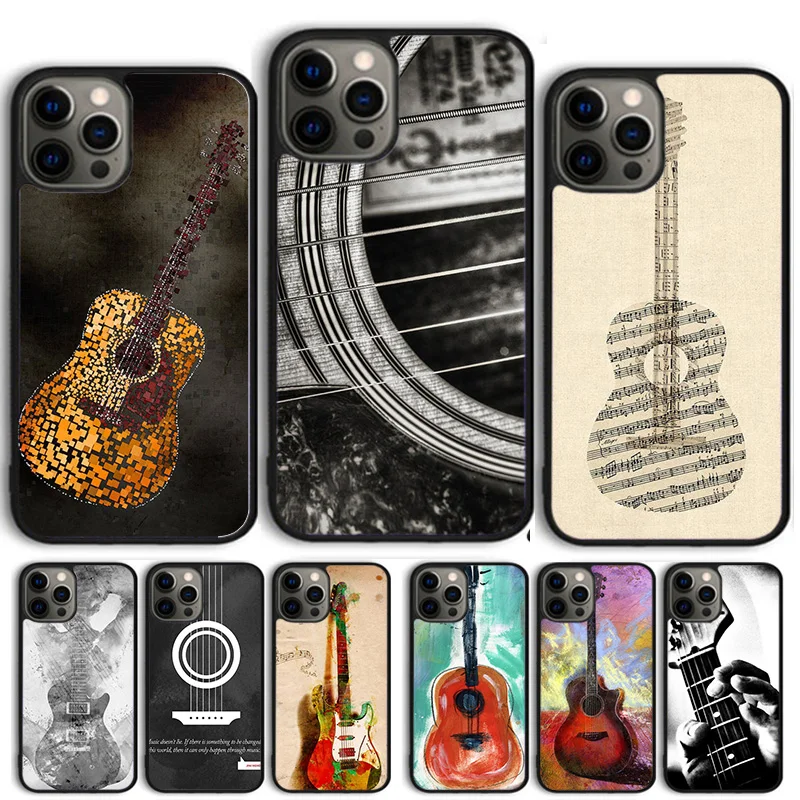 Guitar Instrument Music Phone Case For iPhone 14 15 16 13 12 Mini Max Cover For Apple 11 Pro Max 6S 8 7 Plus SE2020 Coque