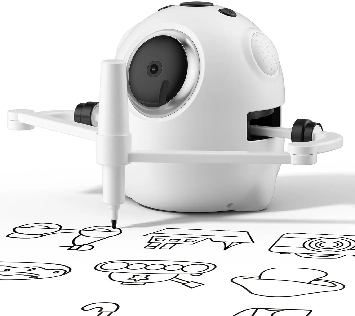 

Interactive Drawing Robot for Kids with Camera & 150 Cards, Montessori Learning Toy Ages 3+, Birthday Gift