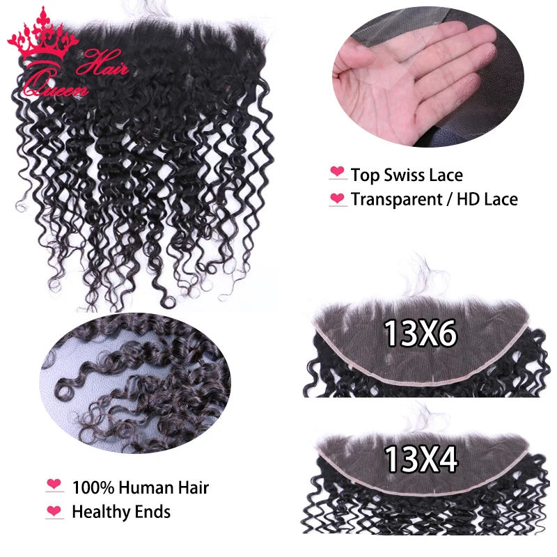 Real HD Frontal Water Wave 13x6 13x4 Frontal Melt Skins Invisible Lace Frontal 100% Human Raw Hair Queen Hair Official Store