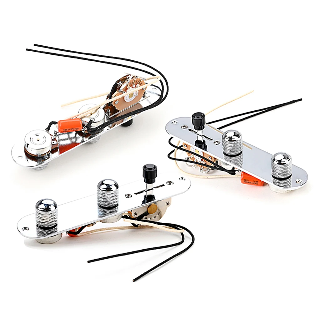 

Prewired Guitar Control Plate Volume 3 Way Switch Knob Metal DIY Repair Fixing Professional Toggle Spare Assembly