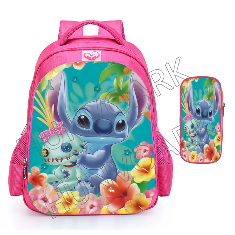 Mochila escolar leve impermeável para meninas, Lilo e Stitch, bolsa escolar fofa para estudantes, mochila de ombro para meninas, 1,2,3,4,5,6, notas