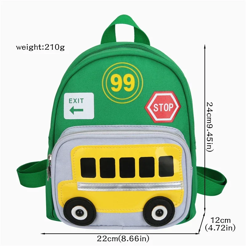 Back To School Cartoon Car Children Backpack Kindergarten Kids School Bags for Girls Boys Cute Canvas Toddler Schoolbag