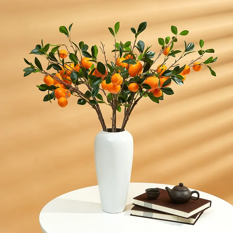 Simulation of Orange Fruit Branch Simulation of Green Plant Landscaping Decoration Simulation of Fruit Ornaments