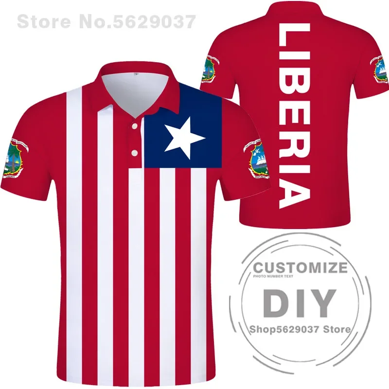 Liberia Polo Shirt Diy Free Custom Made Name Number Lbr Polo Shirt Nation Flag Lr Republic Liberian Country College Logo Clothes