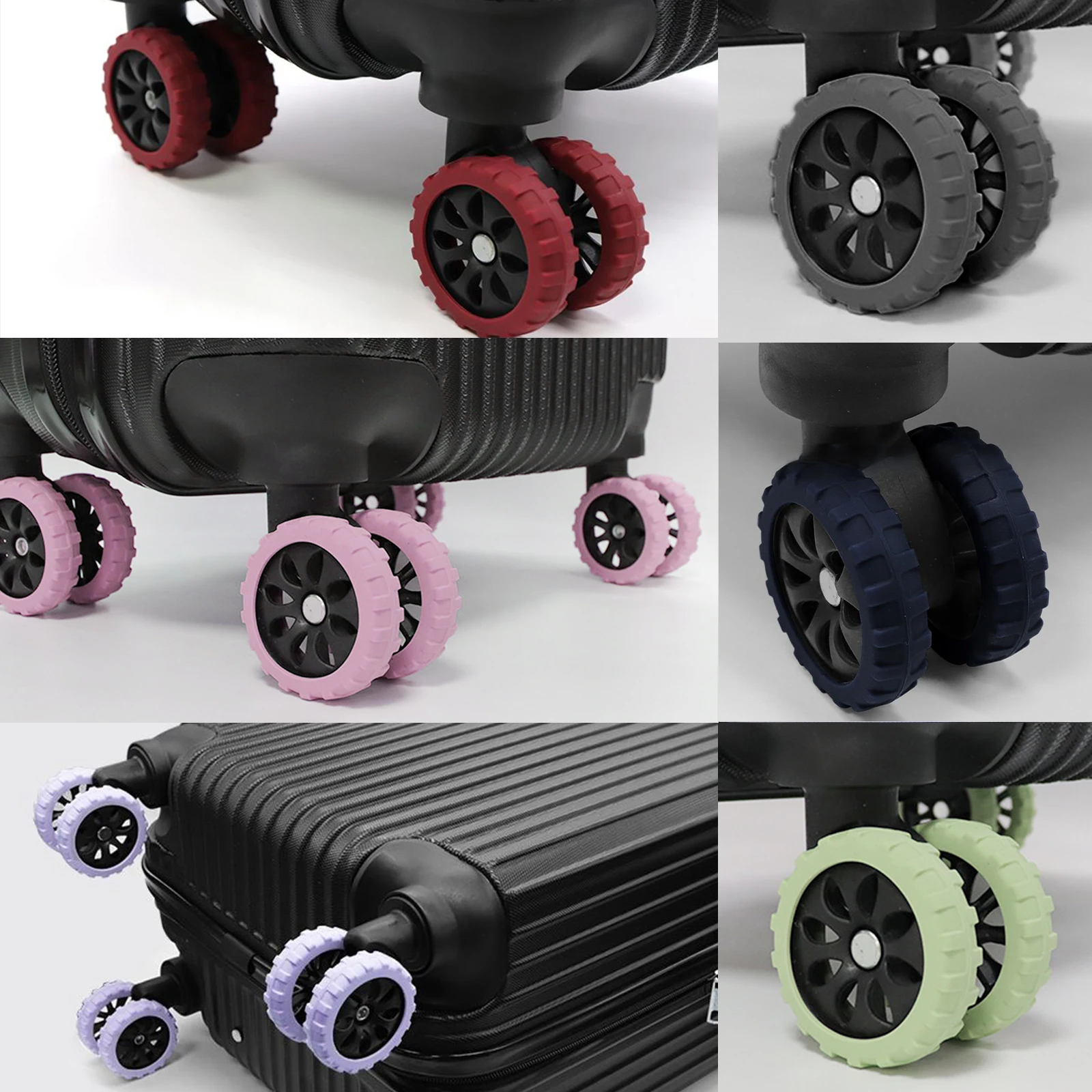 Luggage Wheel Cover Silicone Protective Cover Anti-Slip Wheel Cover Silent Multi-Color Wheel Cover