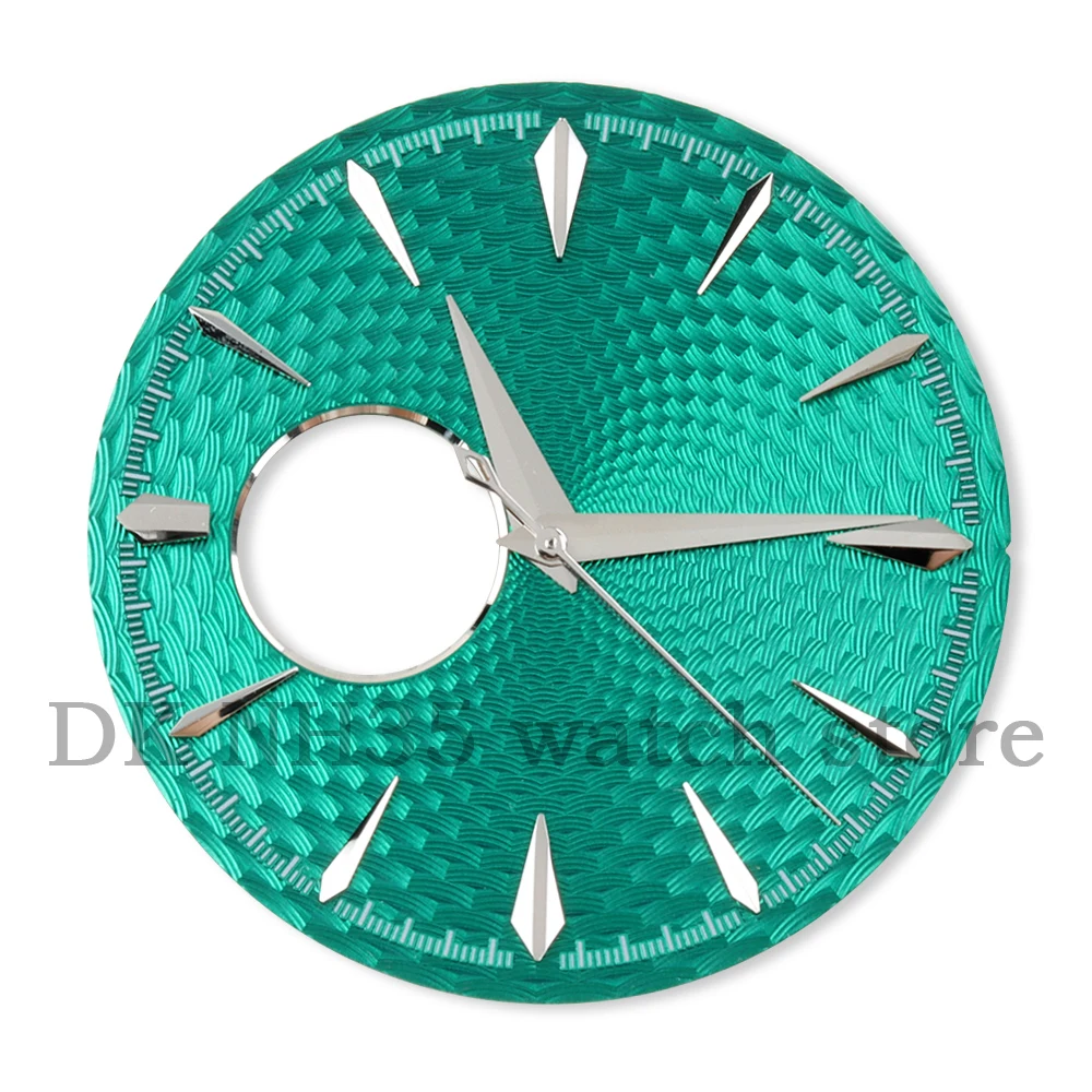 35mm Hollow Watch Dial and Hand Stainless Steel No Luminous Fit Cocktail NH38 Movement Weave Dial Watch Modification Accessories