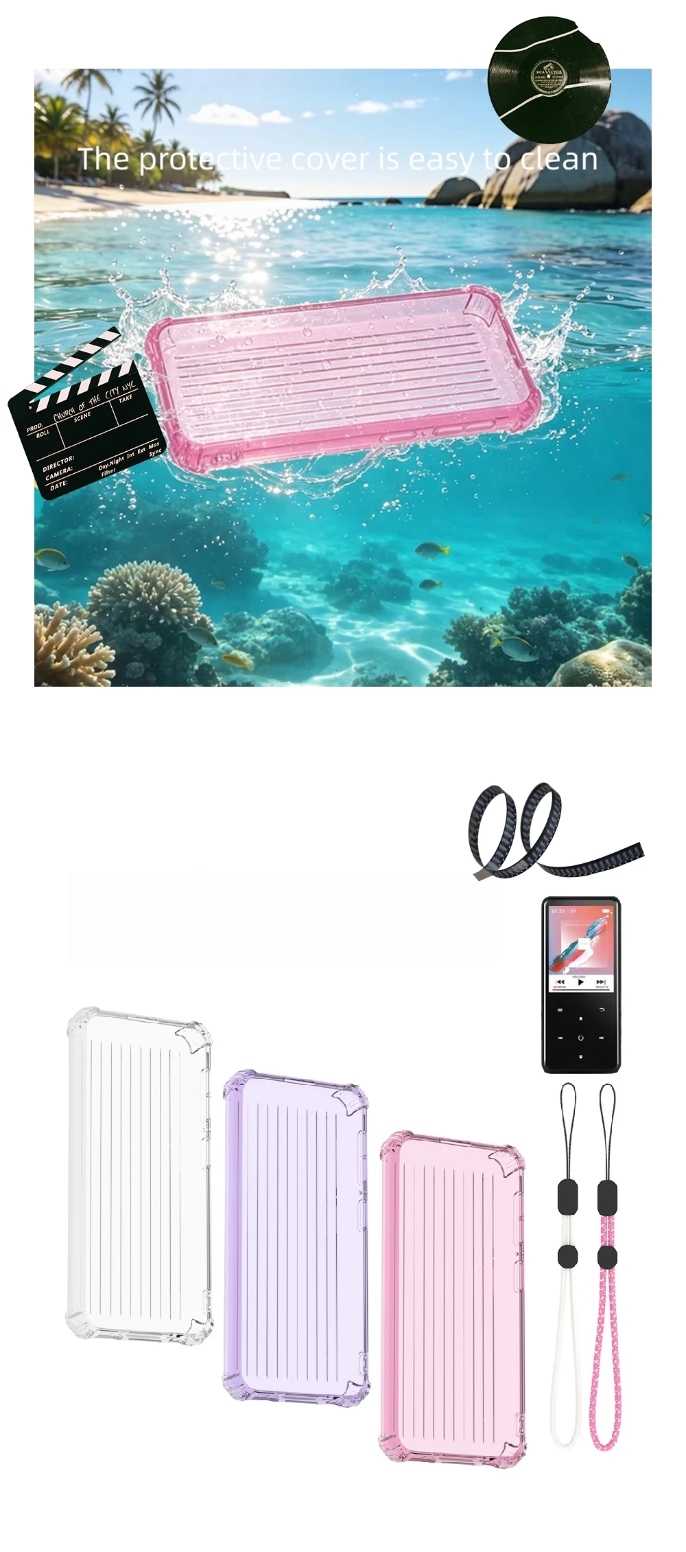 TPU Transparent Protective Cover For AGPTEK M3 MP3 Player