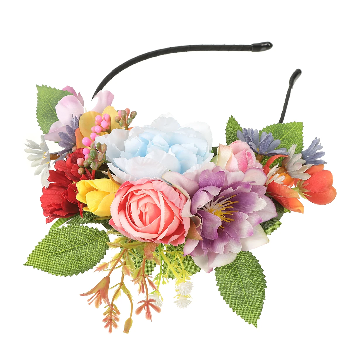New Fashion Personality Boho Flower Crowns Headband For Women Faux Floral Hairband Wedding Art Photography Hair Accessories
