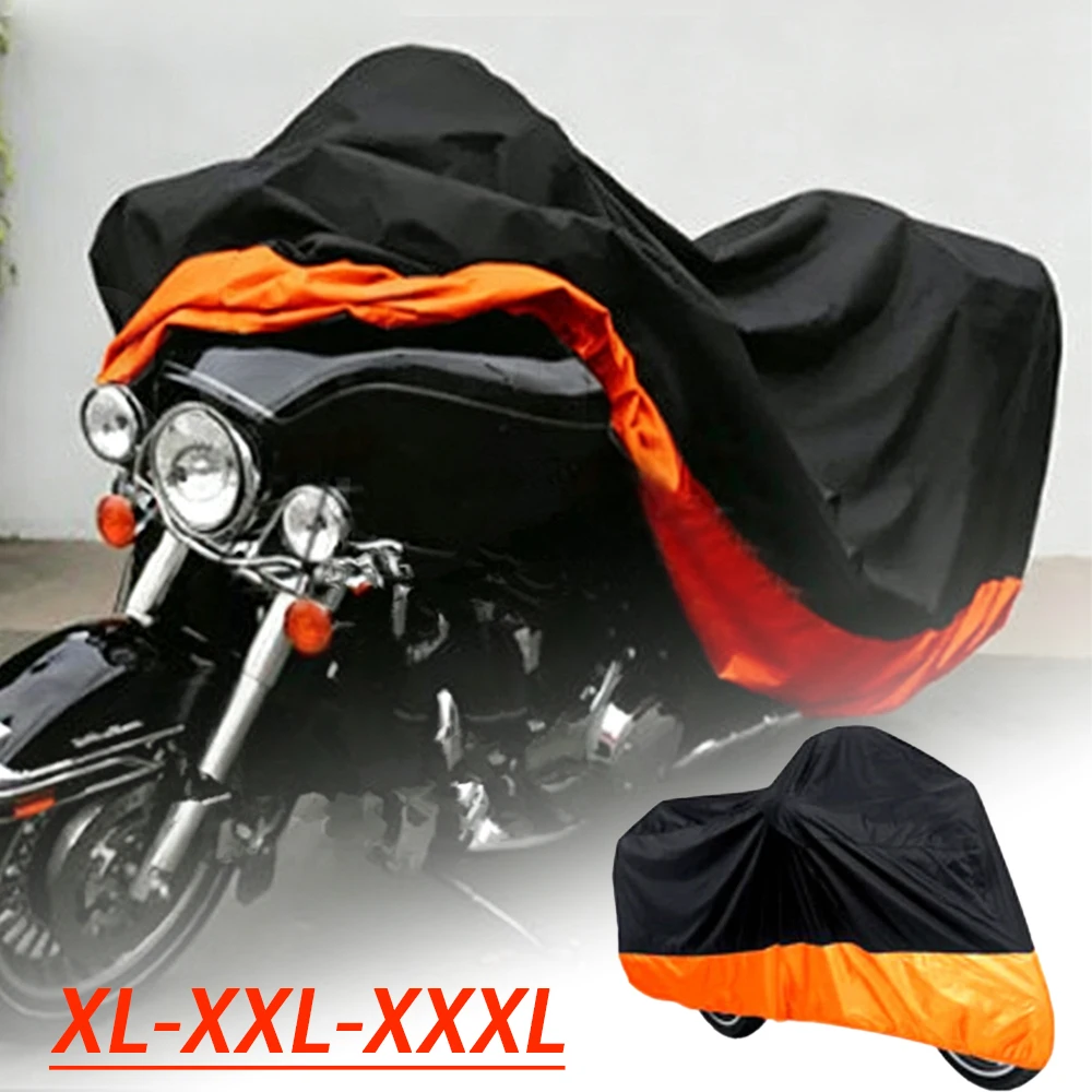 Universal XL/XXL/XXXL Motorcycle Cover 180T Polyester Waterproof Rain Dust Snow UV Protector For Scooter Motorbike