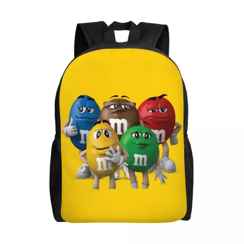 M & M's Chocolate Candy Meme mochila de viaje para hombres y mujeres, bolsa de libros para computadora portátil escolar, bolsas de día para estudiantes universitarios