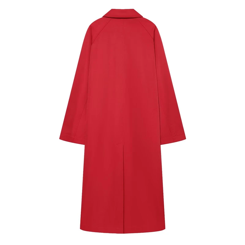 Guobioziy 2026 Autumn Long Trench Coat Dropped Shoulders Loose Minimalist Commuter Jacket Elegant Street Style
