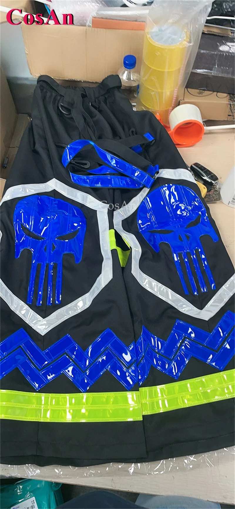 كوسان الهيكل العظمي تصميم ريبر فات السراويل ملبورن شفل شبح الرقص بنطلون موضة مستقيم الساق السراويل عاكسة بنطلون