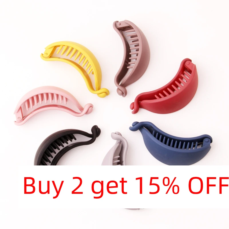 Hot Ins Solid Hairpins Rubber Color Banana Hair Clip for Women Korean Brand Twisting Clips Ponytail Holders Headwear Accessories