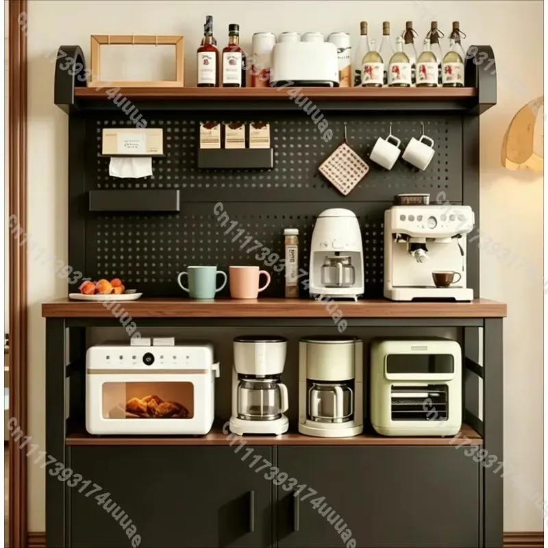 Floor to Ceiling Tea Cabinet for Living Room Dining Area Multi Layer Storage Rack Sideboard Shelf Household Organizer