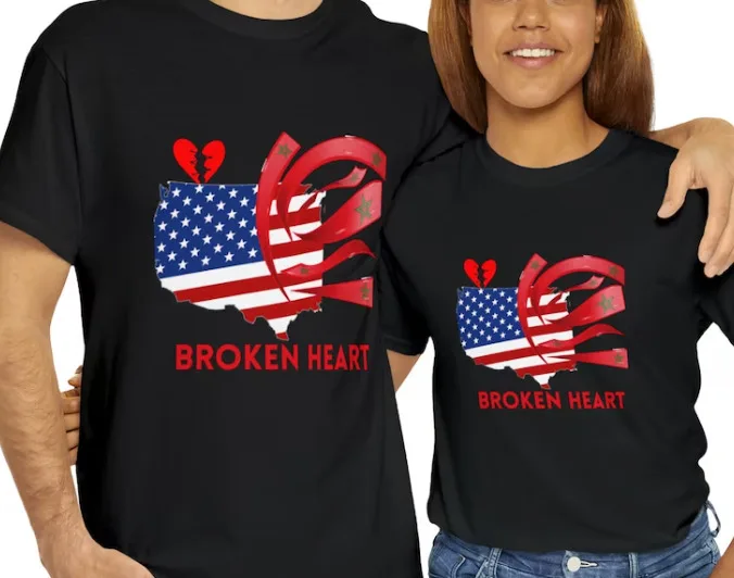 Broken Heart I Stand With Morocco T-Shirt, Pray For Morocco Shirt, Usa Morocco F