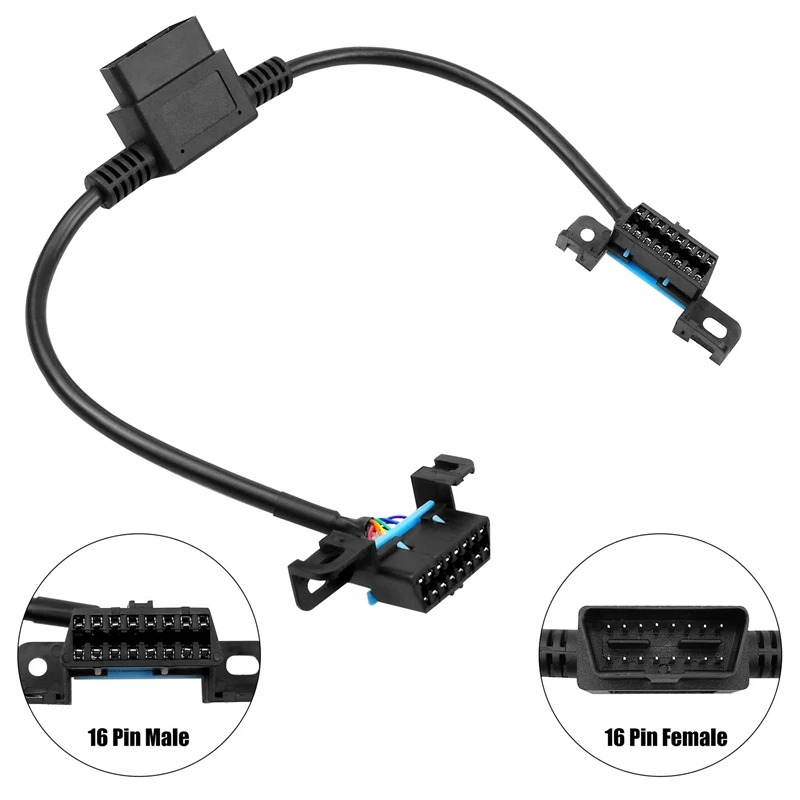 60Cm 16 Pin Right Angle Universal OBD2 Splitter Y Open Cable For GPS Tracker Device Car OBD Interface Conversion Cable