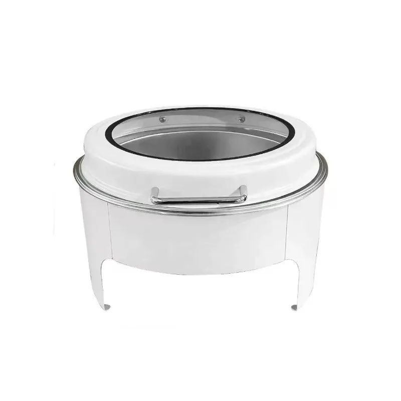 Restaurant Hotel Supplies Chef Alcohol-Fueled Food Warmer Buffet Set Catering Stainless Steel White Chafing Dishes 6L Capacity