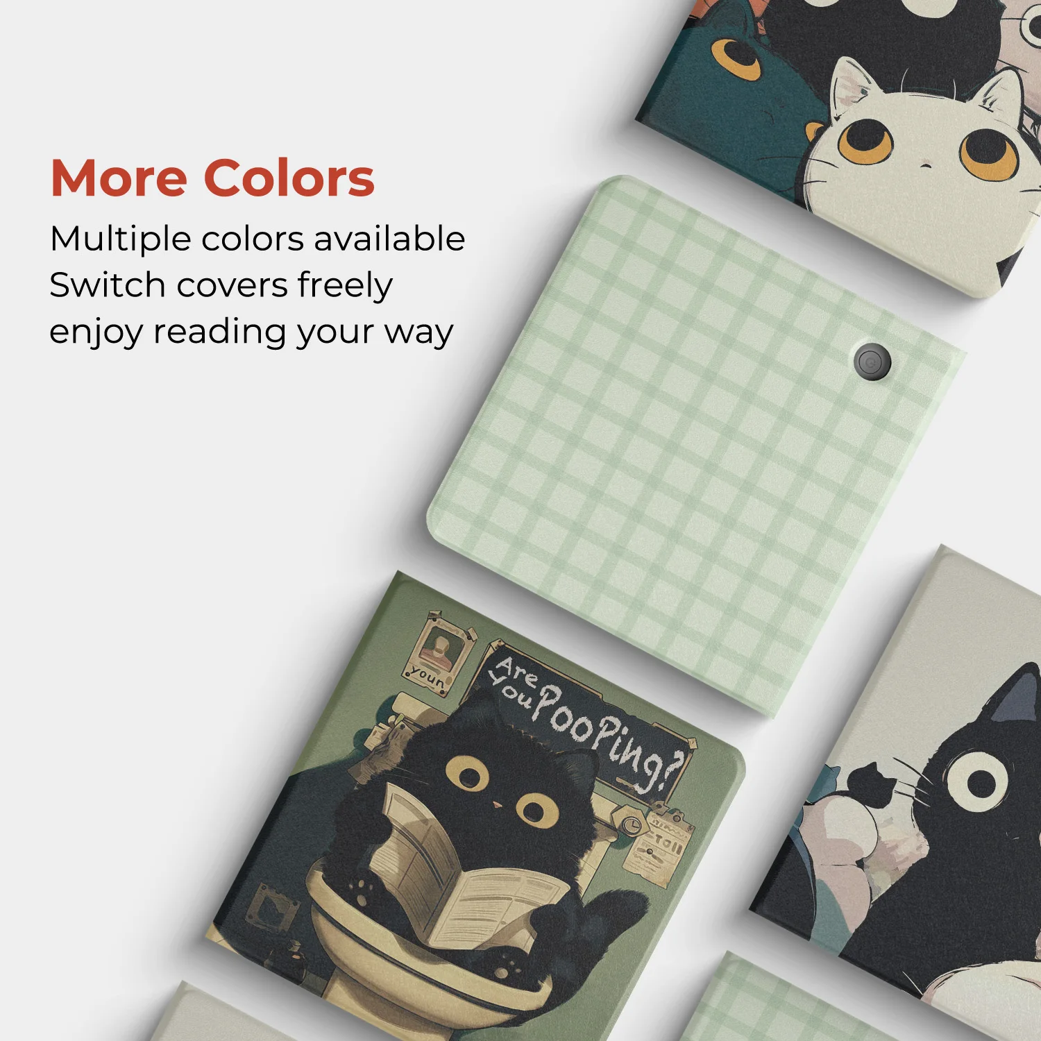 Etui Twosheep do Kobo Libra Colour Kobo Libra2, magnetyczne, odłączane, z przegródką na rysik, przezroczysta tylna obudowa, funkcja Auto Wake, uroczy styl. — zdjęcie produktu 5