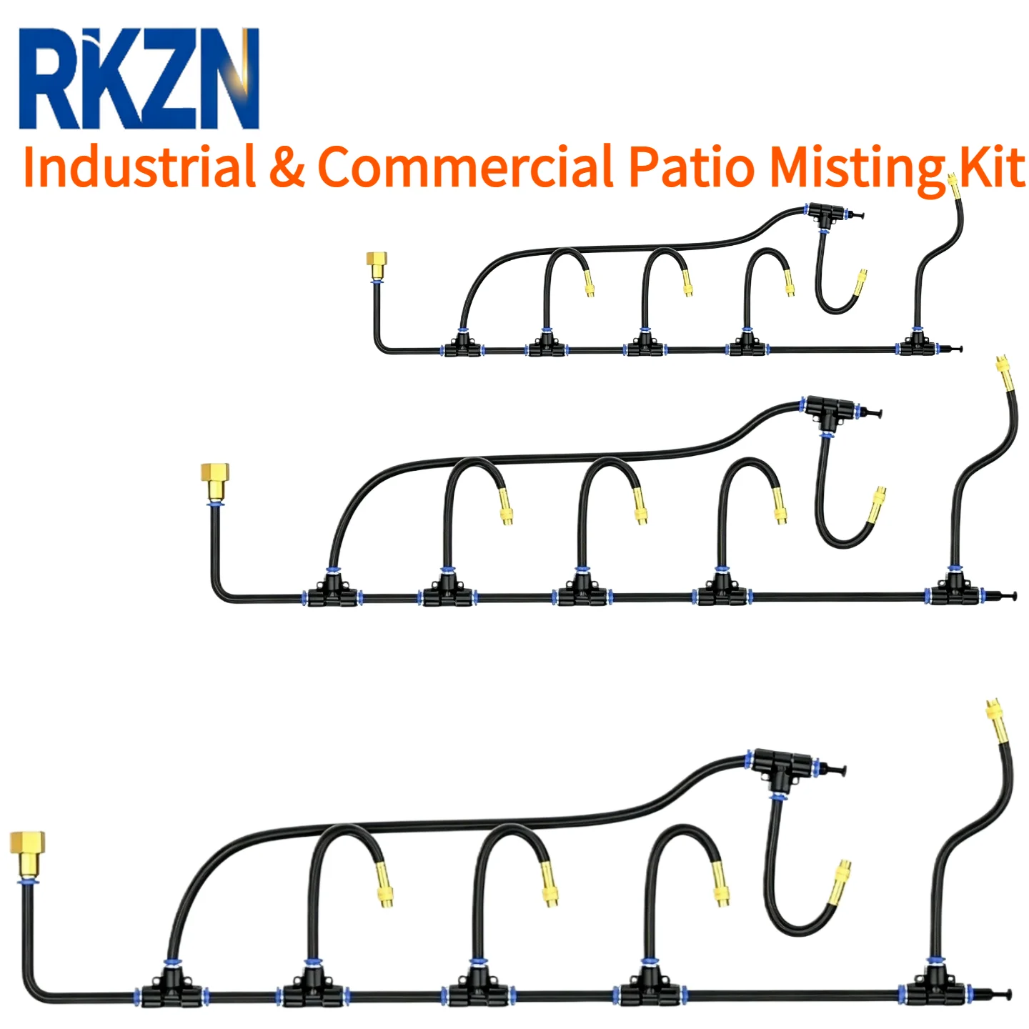 Large Flow Industrial Misting Kit 20cm Bendable Fog Nozzle 8mm PE Pipe Construction Farm Cafe Patio Dust Suppression Sprinkler