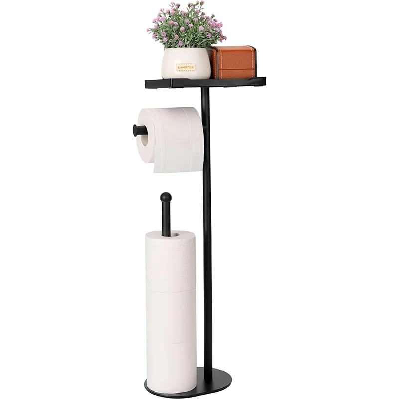 

Bathroom Toilet Paper Roll Holder Vertical Household Toilet Shelf Paper Roll Storage Holder Floor Tissue Holder