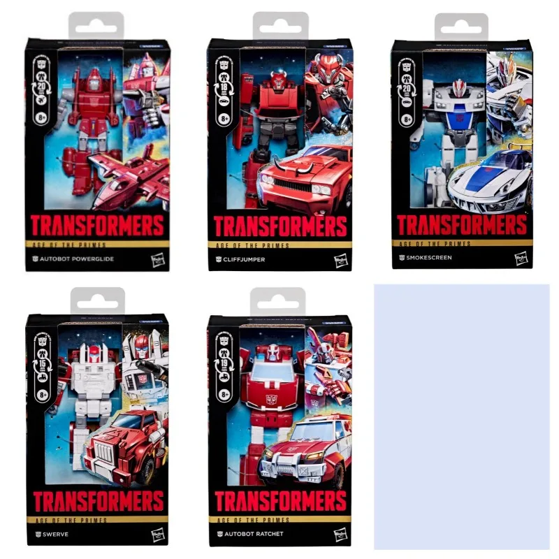 Hasbro Transformers Age of The Primes Cliffjumper Smokescreen Powerglide Swerve Deluxe Autobot Convertible Action Figures Set view 2