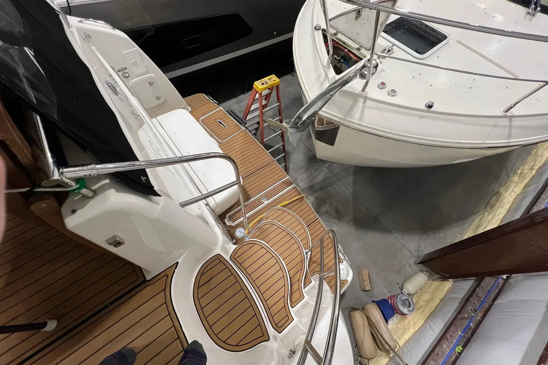 Non-Slip EVA Faux Teak Marine Mat Self-Adhesive 6mm Yacht Cockpit Pad for 2004-2005 Meridian 408 Boat Decking Easy Install