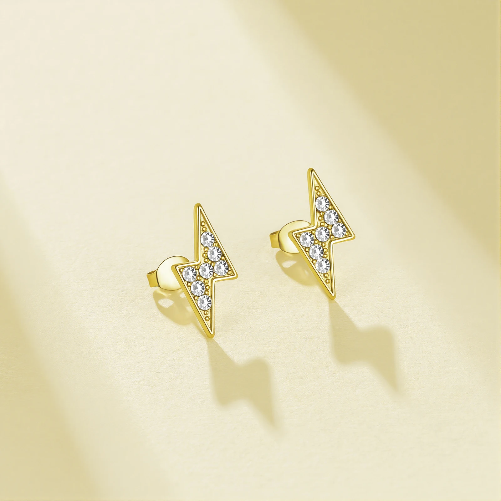 Eueavan 3D-Blitz-Strass-Ohrstecker, weiße Kristall-Donner-Ohrschmuck, Street-Edelstahl-Ohrringe, Geschenke, Großhandel – Detail 5