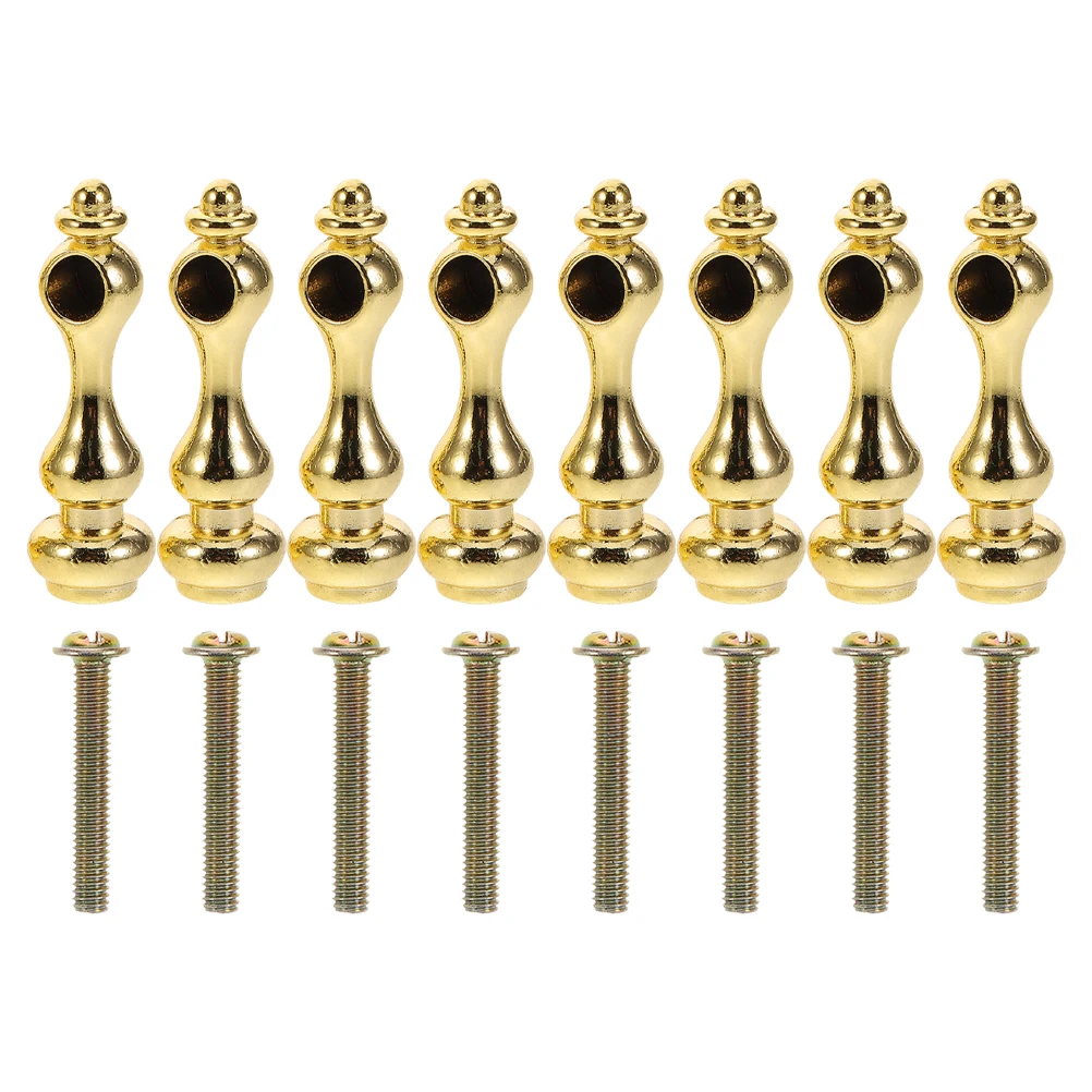 

8pcs Fence Accessories Glass Cabinet Railing Spindles Zinc Alloy Post End Cap Metal Furniture Accents Gallery Connector