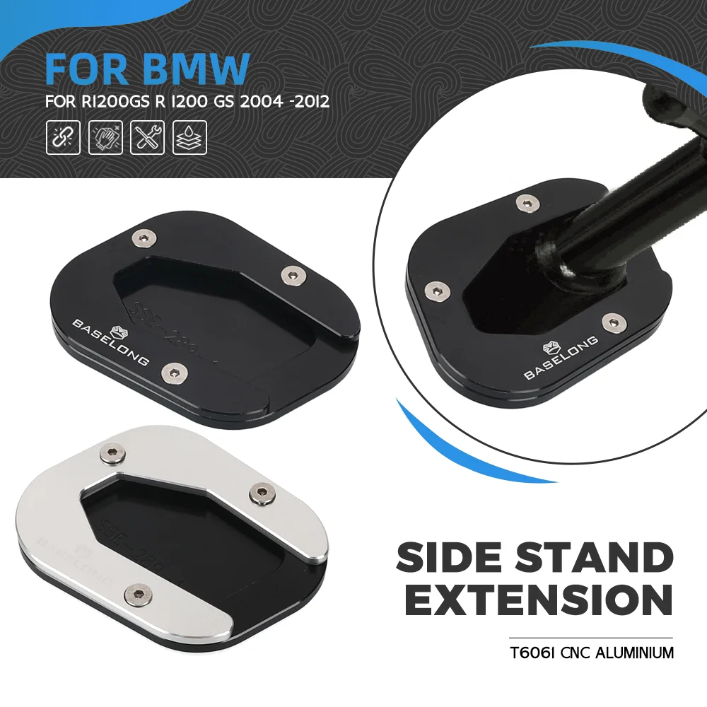 For BMW R1200GS 2005 2006 2007 2008 2009 2010 2011 2012 Motorcycles Side Stand Foot Enlarger Pad Kickstand Extension R 1200 GS