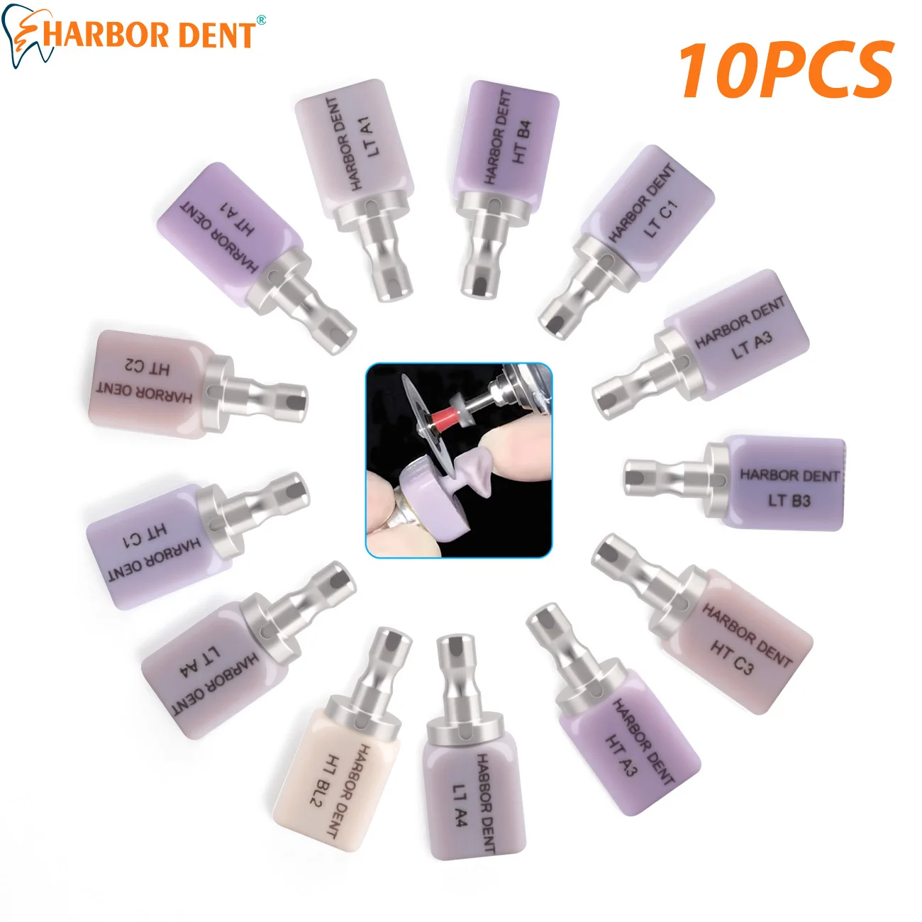 

10PCS Dental Lab Lithium Disilicate C14 Glass Ceramic Cubes Blocks For CAD CAM Sirona Cerec Veneer HT/LT Dentistry Materials