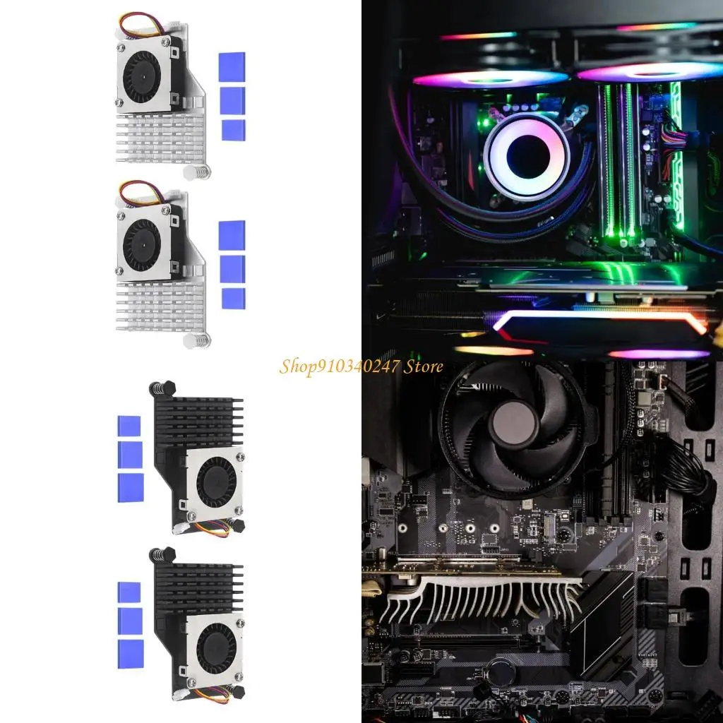 

Q22A 2PCS Эффективный активный охлаждающий алюминиевый радиатор RPI 5 набор стабильности